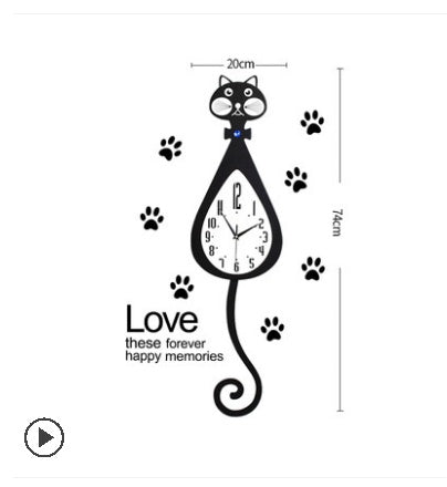 Cat Wagging Tail Clock