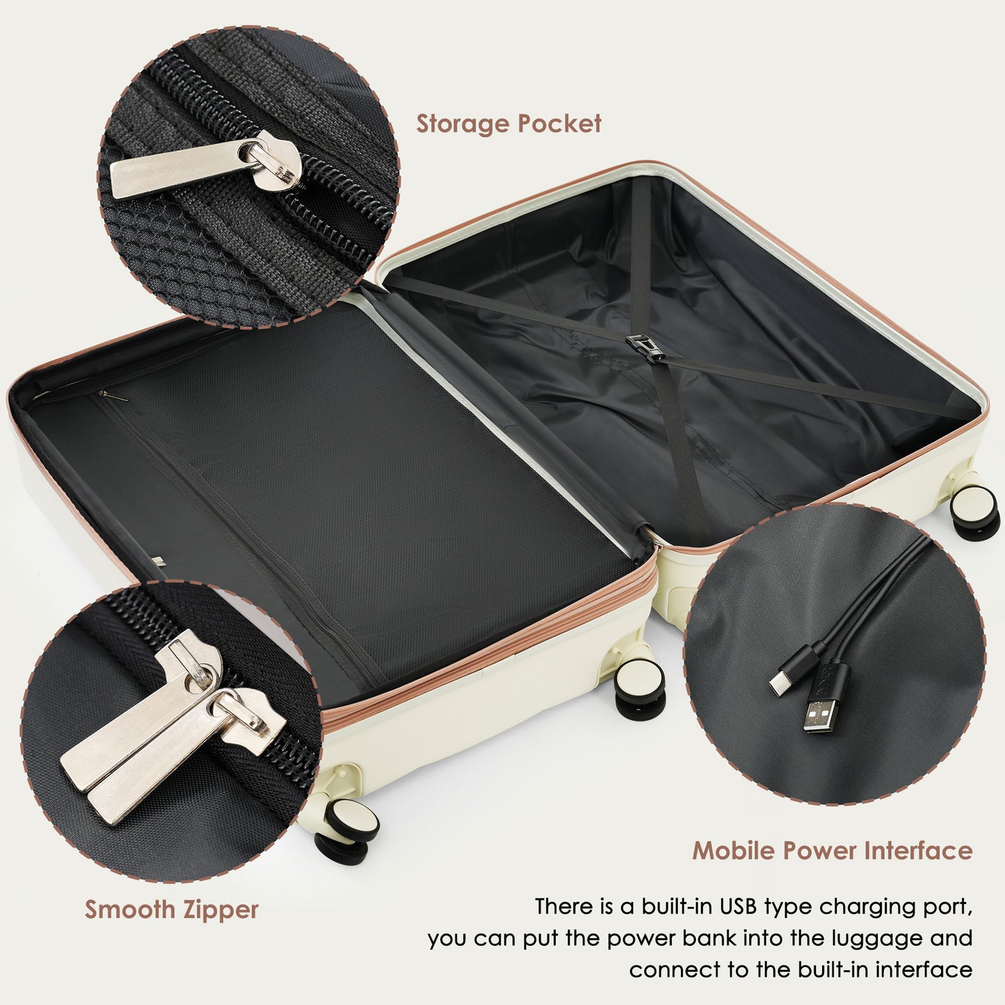 4-Piece ABS Suitcase Set