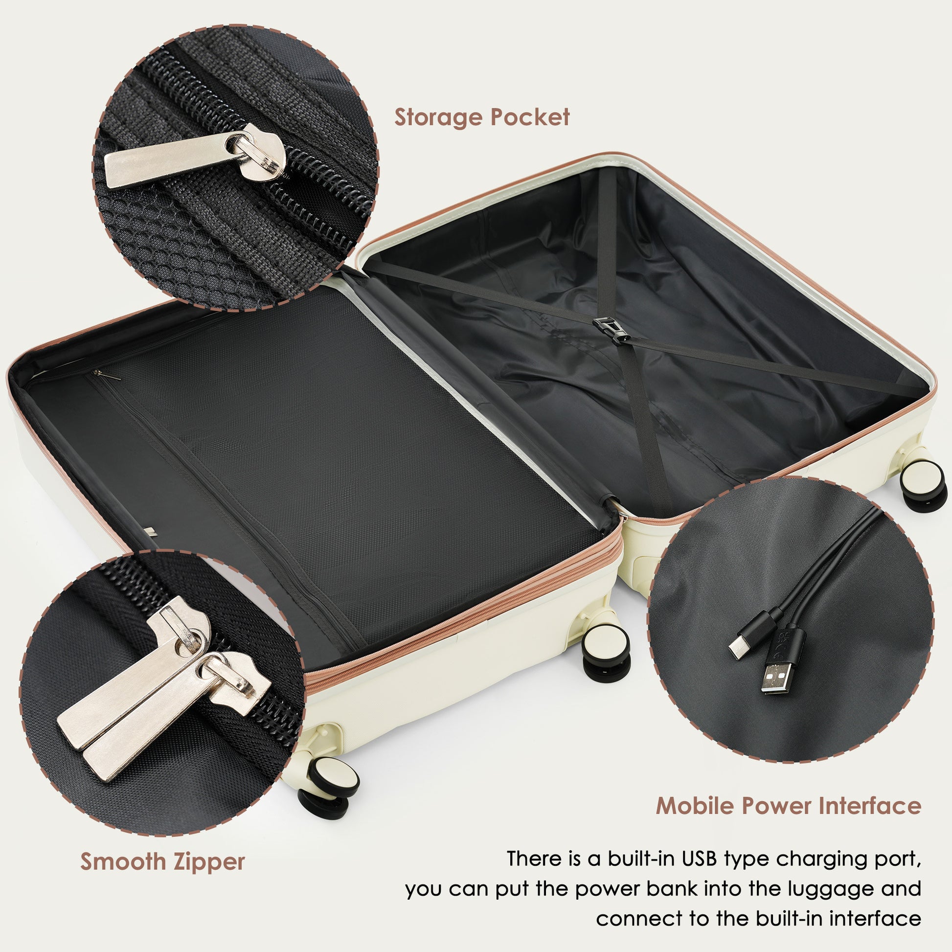 4-Piece ABS Suitcase Set