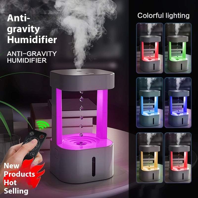 Anti-Gravity Water Drop Humidifier with Led Night Light