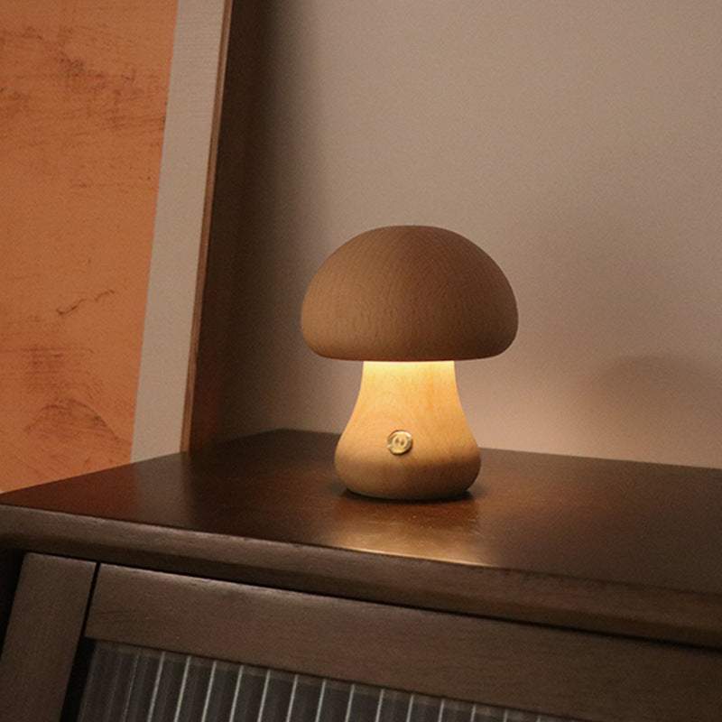 Wooden Night Light Cute Mushroom