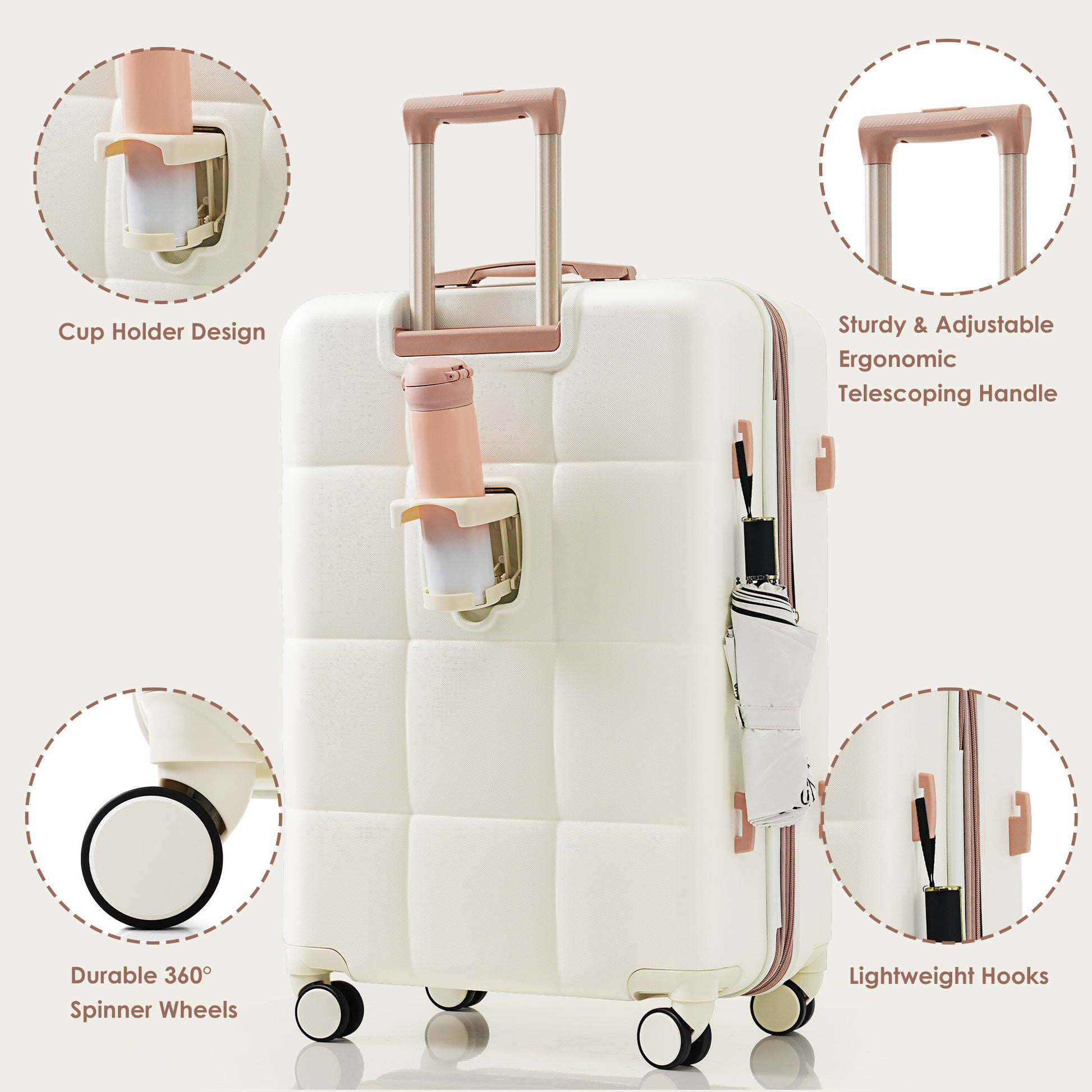 4-Piece ABS Suitcase Set