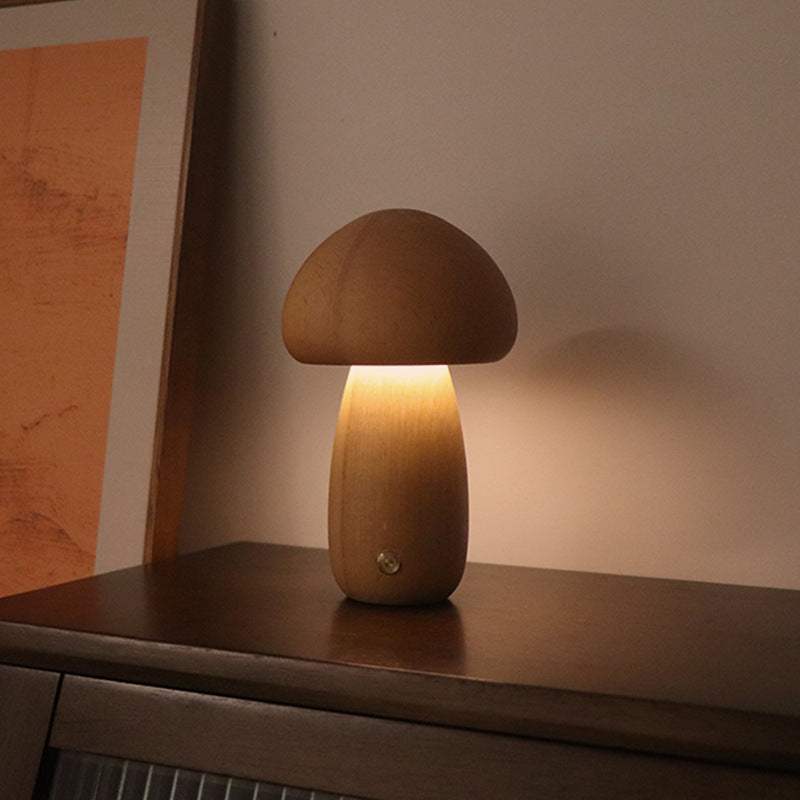 Wooden Night Light Cute Mushroom