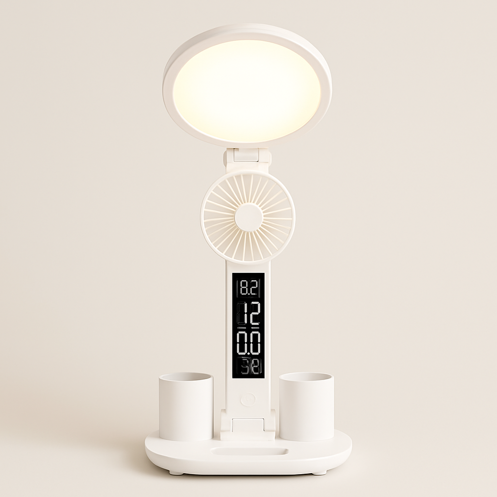 LED Clock Table Lamp USB Chargeable