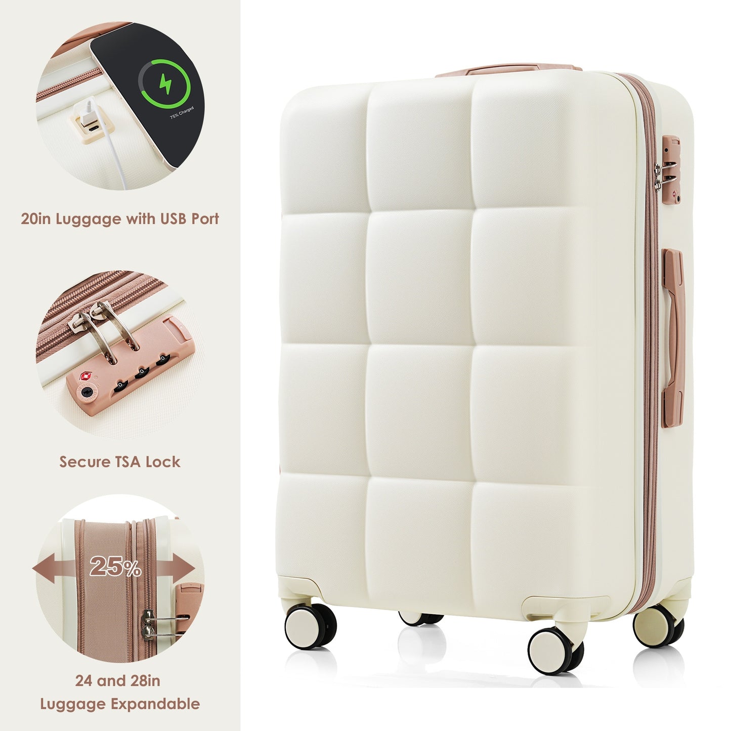 4-Piece ABS Suitcase Set