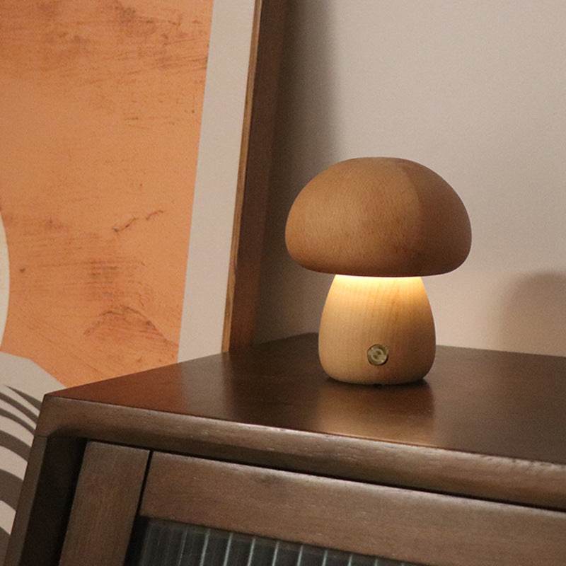Wooden Night Light Cute Mushroom