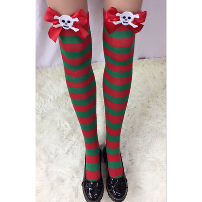 Christmas Bow Stripe Socks 