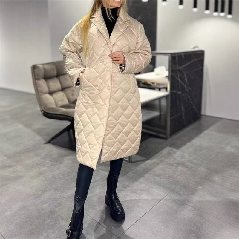 Winter Rhombus Stitching Coat