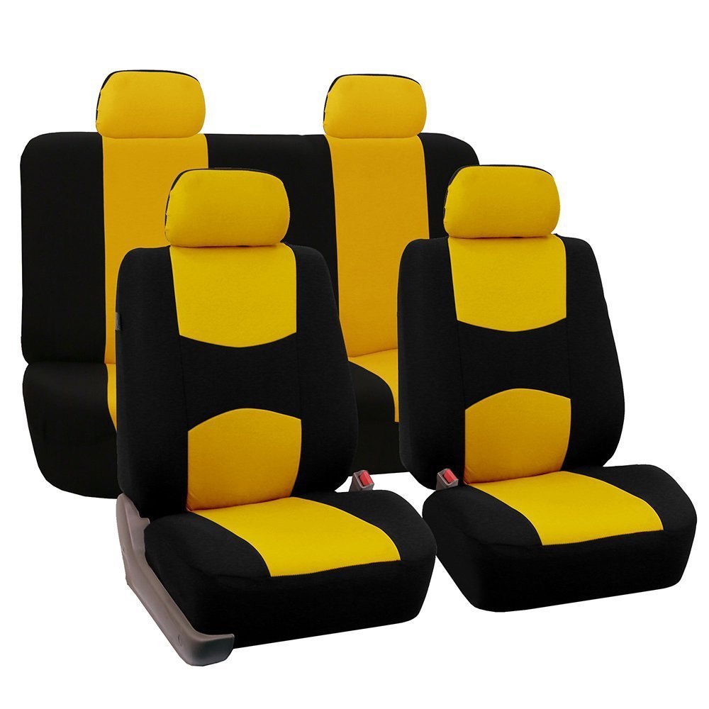 5-Seater Car Seat Cover Yellow & Black