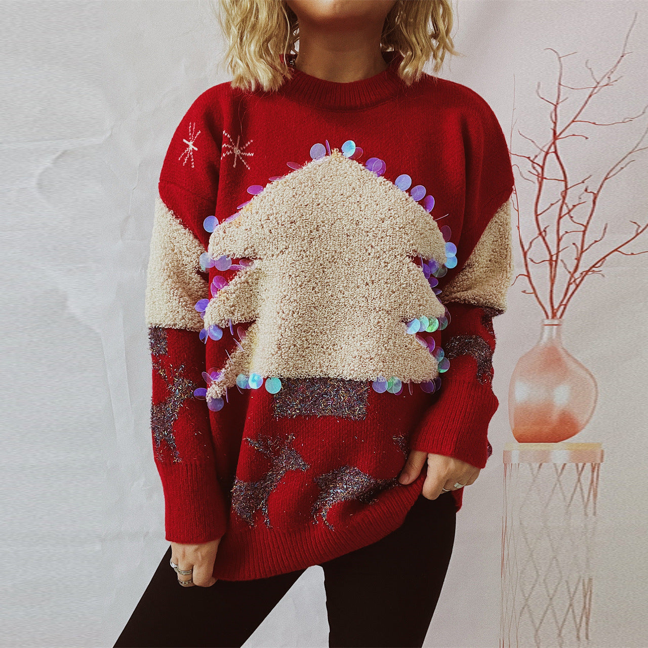 Women’s Sequin Christmas Tree Sweater