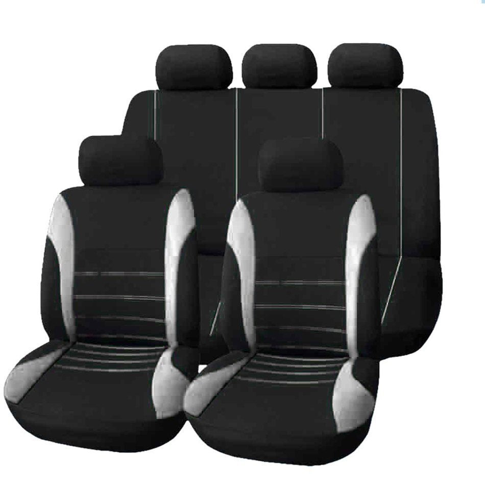 5-Seater Car Seat Cover White & Black