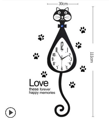 Cat Wagging Tail Clock 