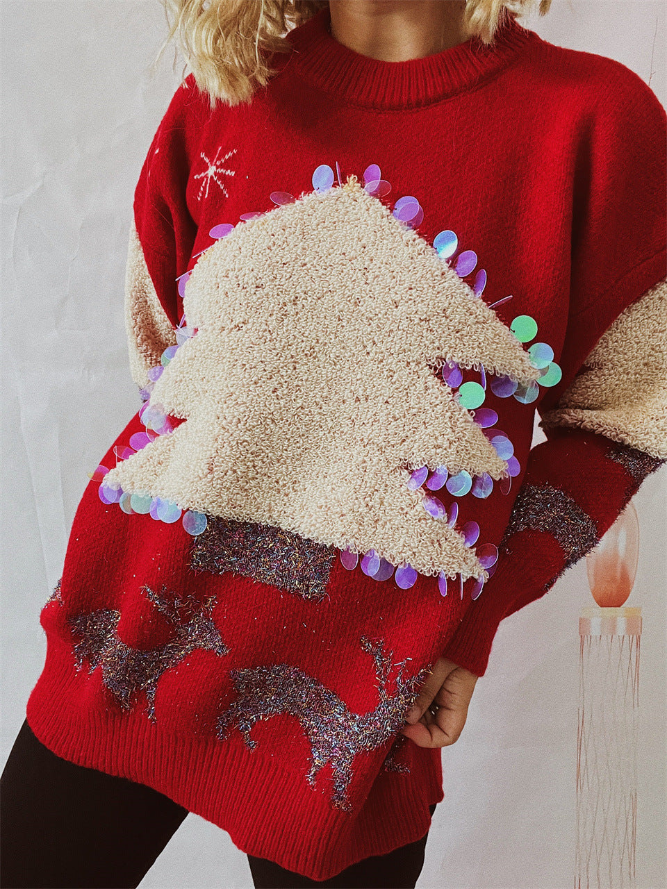 Women’s Sequin Christmas Tree Sweater