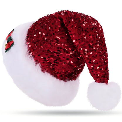 Christmas Sequin Plush Hat