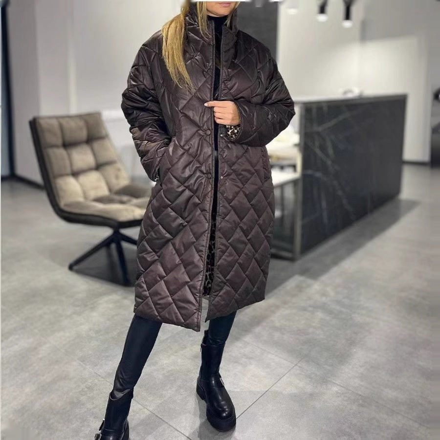 Winter Rhombus Stitching Coat