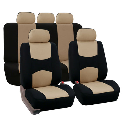 5-Seater Car Seat Cover Beige & Black