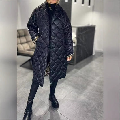 Winter Rhombus Stitching Coat