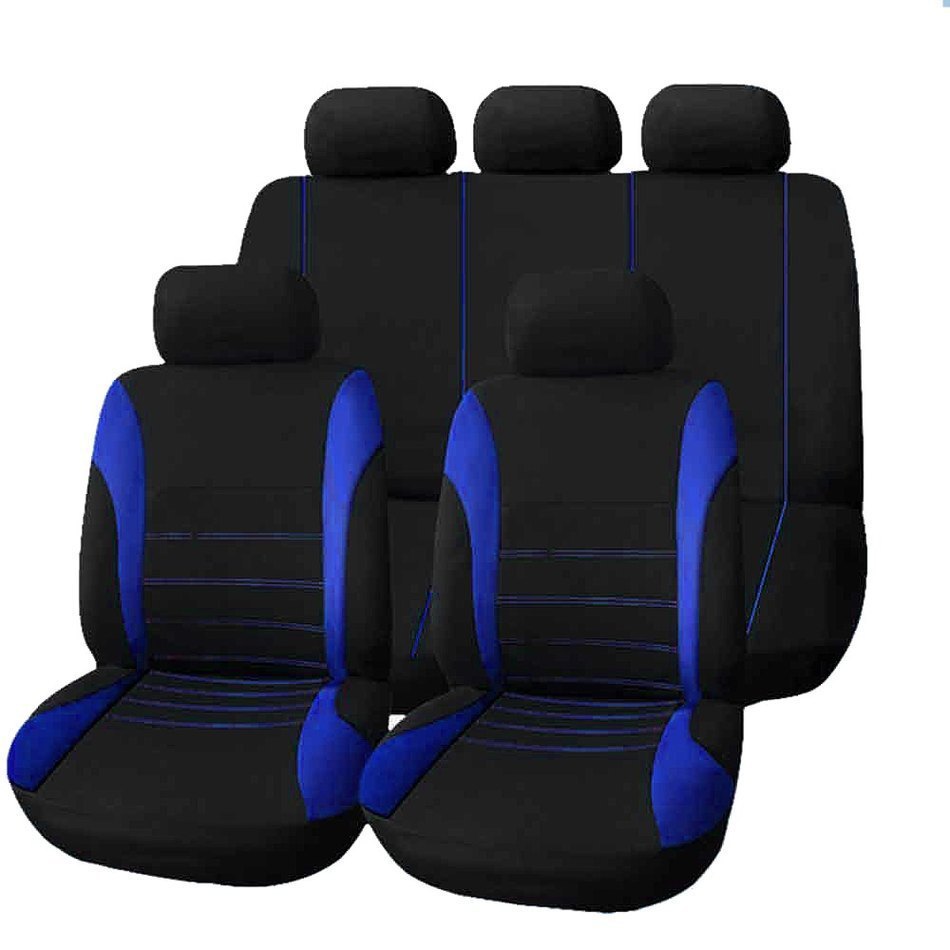 5-Seater Car Seat Cover Blue & Balck
