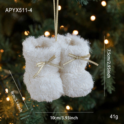 Plush Christmas Small Boots Creative Decoration Christmas Tree Pendant