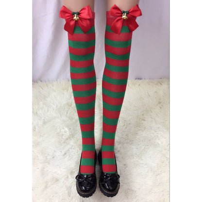 Christmas Bow Stripe Socks 