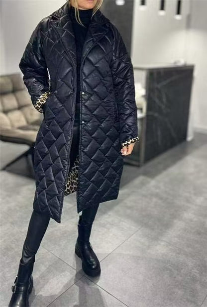Winter Rhombus Stitching Coat