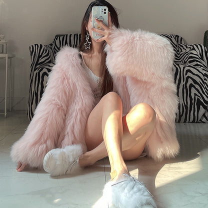 Oversized Hooded Furry Top