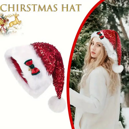 Christmas Sequin Plush Hat