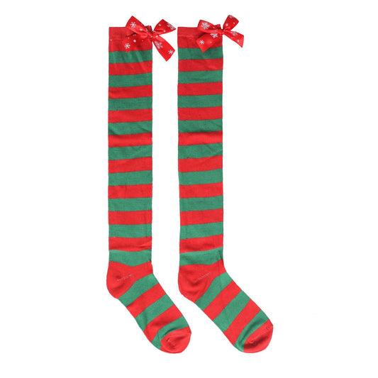 Christmas Bow Stripe Socks 
