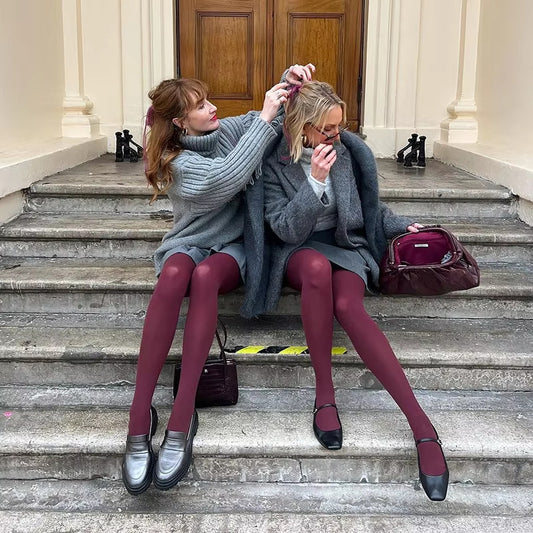 Retro Red New Year Pantyhose