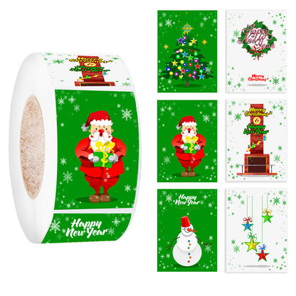 500 Christmas Stickers Roll