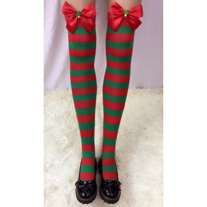 Christmas Bow Stripe Socks 