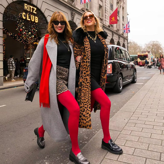 Retro Red New Year Pantyhose