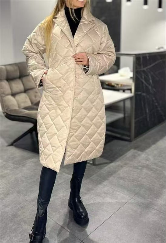 Winter Rhombus Stitching Coat