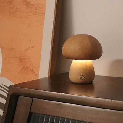 Wooden Night Light Cute Mushroom