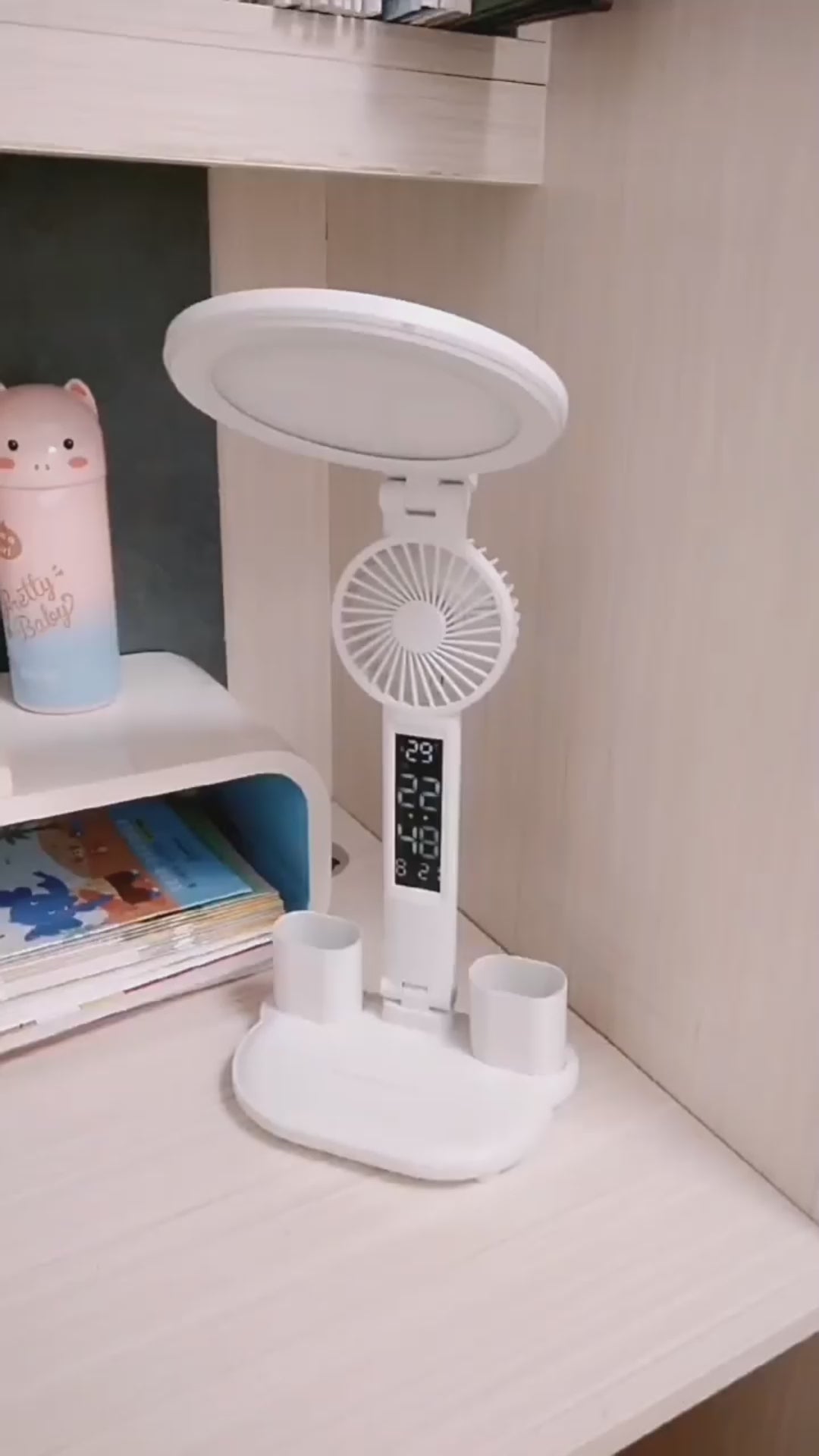 LED Clock Table Lamp USB Chargeable